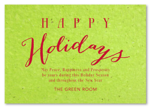 Green Holiday Greetings cards on green seeded paper (garden herbs ...