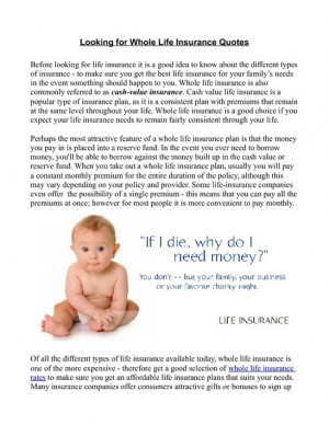 Looking For Whole Life Insurance Quotes screenshot