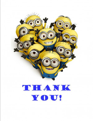 Minion themed Thank You party invitationBday