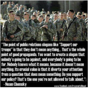 The meaning of “support the troops.”