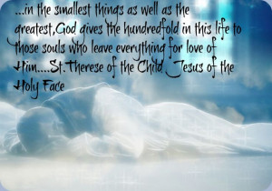 quotes with images by st therese | St.Therese Quote | CF Consecrated