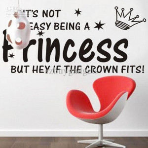 ... Crown Star Vinyl Wall Quote Baby Girls Kids Room Wall Decal Decor