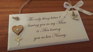 ... chic gift for nanny nan grandma birthday wood quote plaque | eBay