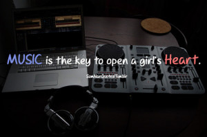 girl, headphones, music, quotation, quote