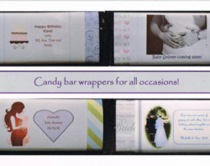 ... Candy Bar Wrappers -Fits standard Hershey Chocolate Bars *Use your own