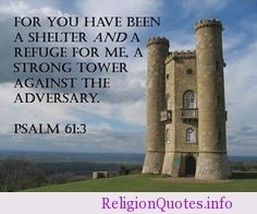 ... shelter and a refuge for me. A strong tower against the adversary