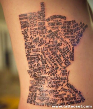 Minnesota with words tattoo