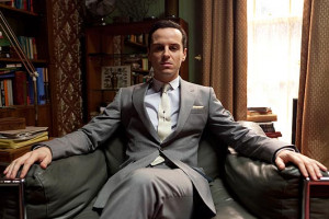 Andrew Scott plays criminal mastermind Jim Moriarty in “Sherlock ...