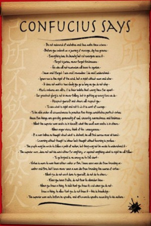 Confucius Says, 28 Quotes from the great Chinese philosopher Poster ...