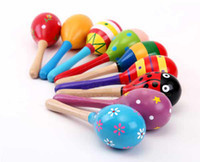 Baby Rattles Large Sand Hammer Cartoon Wood Sand Hammer Wooden Rattles