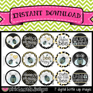 Cute as Can Bee - Bumblebee & Sayings - INSTANT DOWNLOAD 1