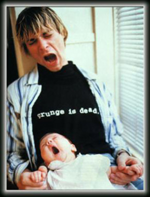 Old Photos of Kurt Cobain with His Baby Daughter