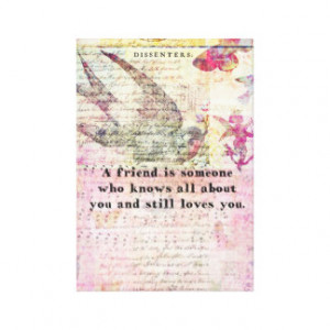 Inspirational friendship quote stretched canvas print
