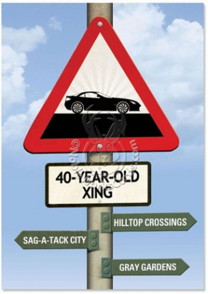 40 Year Old Crossing Funny Birthday Greeting Card