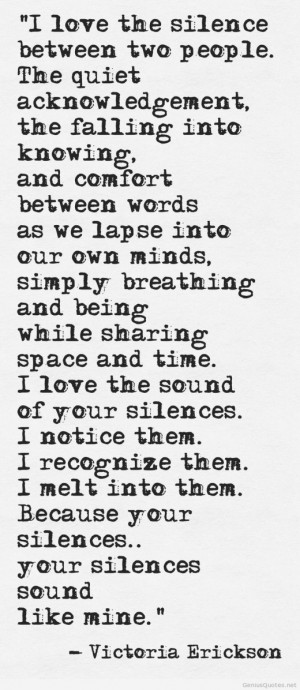 love the silence between two people