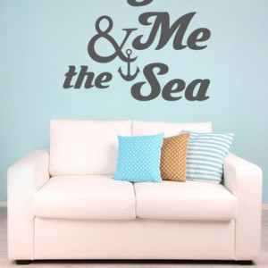 Beach Wall Decor You Me & The Sea Nautical Anchor Decal Words Quote ...