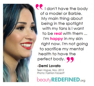 Demi Lovato Beauty Redefined Quote Graphic