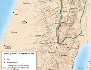 Jesus Journey to Jerusalem Map