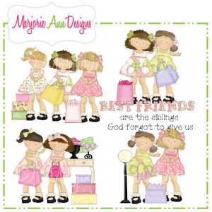 Best Friend Day Clip Art and Text Banner