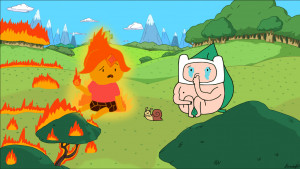 Adventure Time Finn Flame