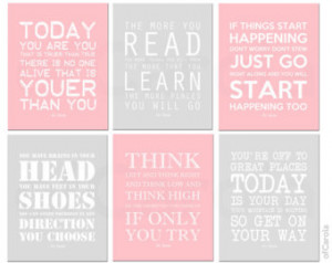 Nursery Wall Art Dr Seuss Quotes - PERSONALIZED PRINTS SET Six Prints ...