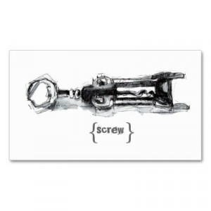 Cool drawing of wine opener for bartenders and wine lovers