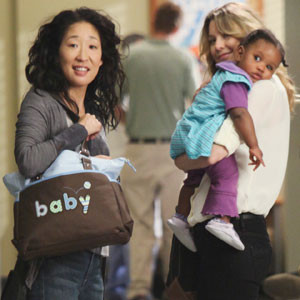 Sandra Oh and Ellen Pompeo on Grey's Anatomy (ABC)