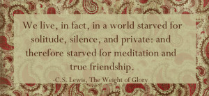 31 Days of C.S. Lewis Quotes: Day 21, Starved