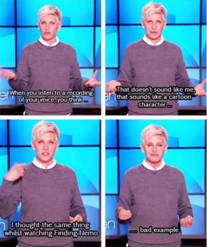Ellen Show, Funny Stuff, Funny Quotes, So Funny, Finding Nemo, Ellen ...