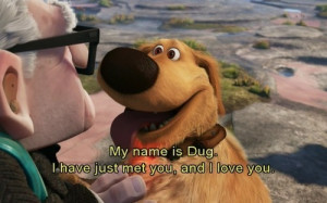best friend, bff, disney, dog, dug, friend, i love you, love, pixar