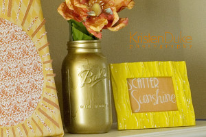 orange tutorial- summer-y mantel (and a free printable)