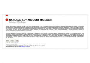 National Key Account Manager