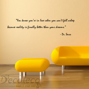 Love and Dreams Vinyl wall quote from Dr. Seuss wall-decals