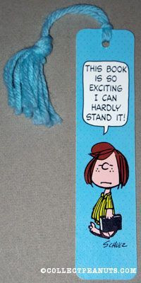 Peppermint Patty with book Bookmark “This books is so exciting I can ...