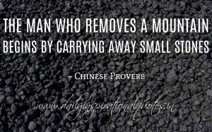 ... carrying away small stones. ~ Chinese Proverb ( Motivational Quotes