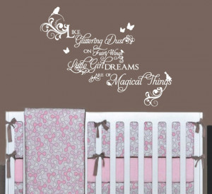 Girls Fancy Swirls Wall Decal Quote with Birds and Butterflies ...