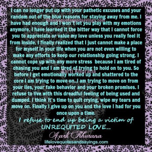 Refuse To Be A Victim Of Unrequited Love.