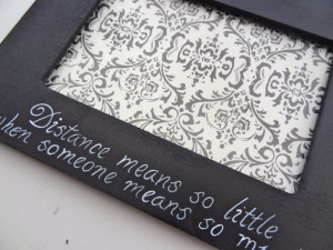 Black and White Quote Picture Frame Custom Designed Color Options
