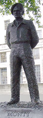 Statue of Montgomery at Whitehall , London unveiled in 1980