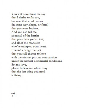 don't want to fix you