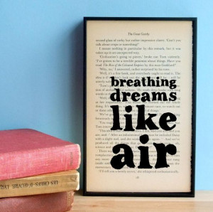 The Great Gatsby quote Breathing Dreams vintage by wallenvyart, £24 ...