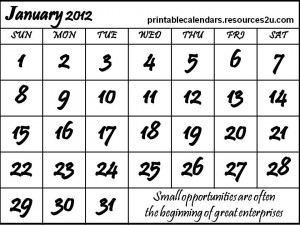 ... for Calendars and Blank Calendars Planners : for 2012 Calendars