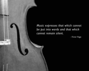 Music Quote Wall Art Cello Print - Victor Hugo