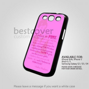 AJ 2073 I Believe In Pink Quote - Samsung Galaxy s3 Case | BestCover ...