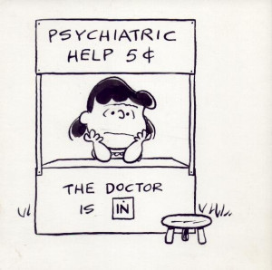 The doctor is in. Classic Lucy offering psychiatric help for 5 cents ...