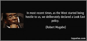 In most recent times, as the West started being hostile to us, we ...
