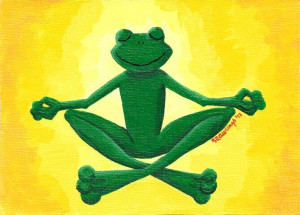 Zen Frog original acrylic painting on canvas 5