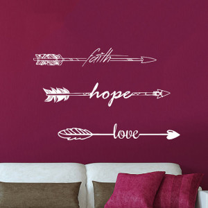 Wall Decals Quotes Faith Hope Love Arrow Quote Vinyl Sticker Decal Art ...