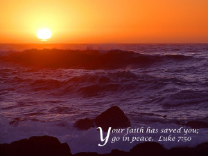 Luke 7:50 – Faith Saves Papel de Parede Imagem