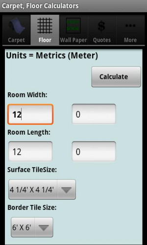 Carpet, Floor Calculators - screenshot